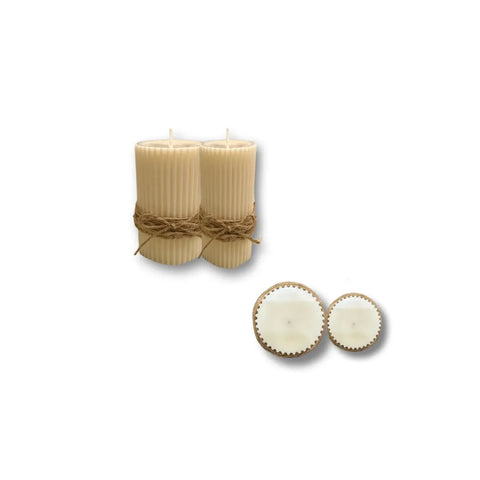 LightAway Star-Shaped White Scented Candles - Set of 2 with Decorative Rope